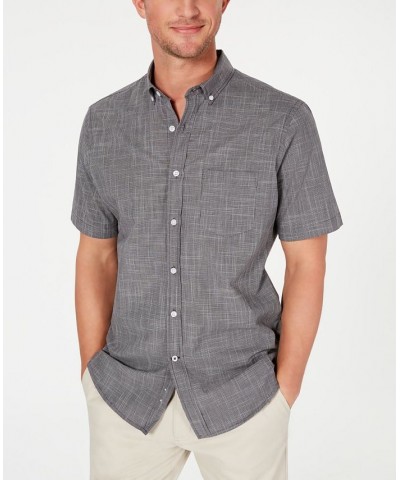 Men's Texture Check Stretch Cotton Shirt PD01 $16.69 Shirts