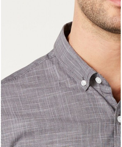 Men's Texture Check Stretch Cotton Shirt PD01 $16.69 Shirts