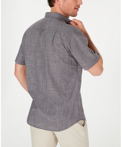 Men's Texture Check Stretch Cotton Shirt PD01 $16.69 Shirts