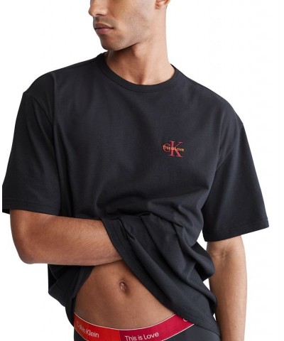 Men's Pride This Is Love Embroidered Logo Sleep T-Shirt Black $18.90 T-Shirts