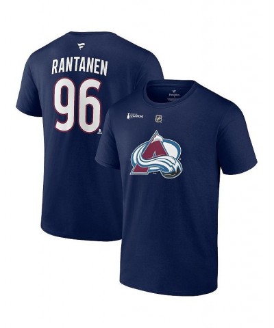 Men's Branded Mikko Rantanen Navy Colorado Avalanche 2022 Stanley Cup Champions Authentic Stack Name and Number T-shirt $20.1...