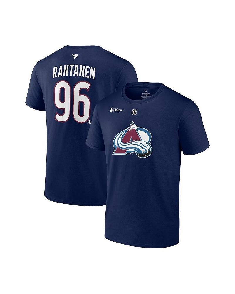 Men's Branded Mikko Rantanen Navy Colorado Avalanche 2022 Stanley Cup Champions Authentic Stack Name and Number T-shirt $20.1...