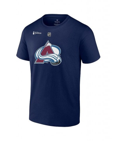 Men's Branded Mikko Rantanen Navy Colorado Avalanche 2022 Stanley Cup Champions Authentic Stack Name and Number T-shirt $20.1...