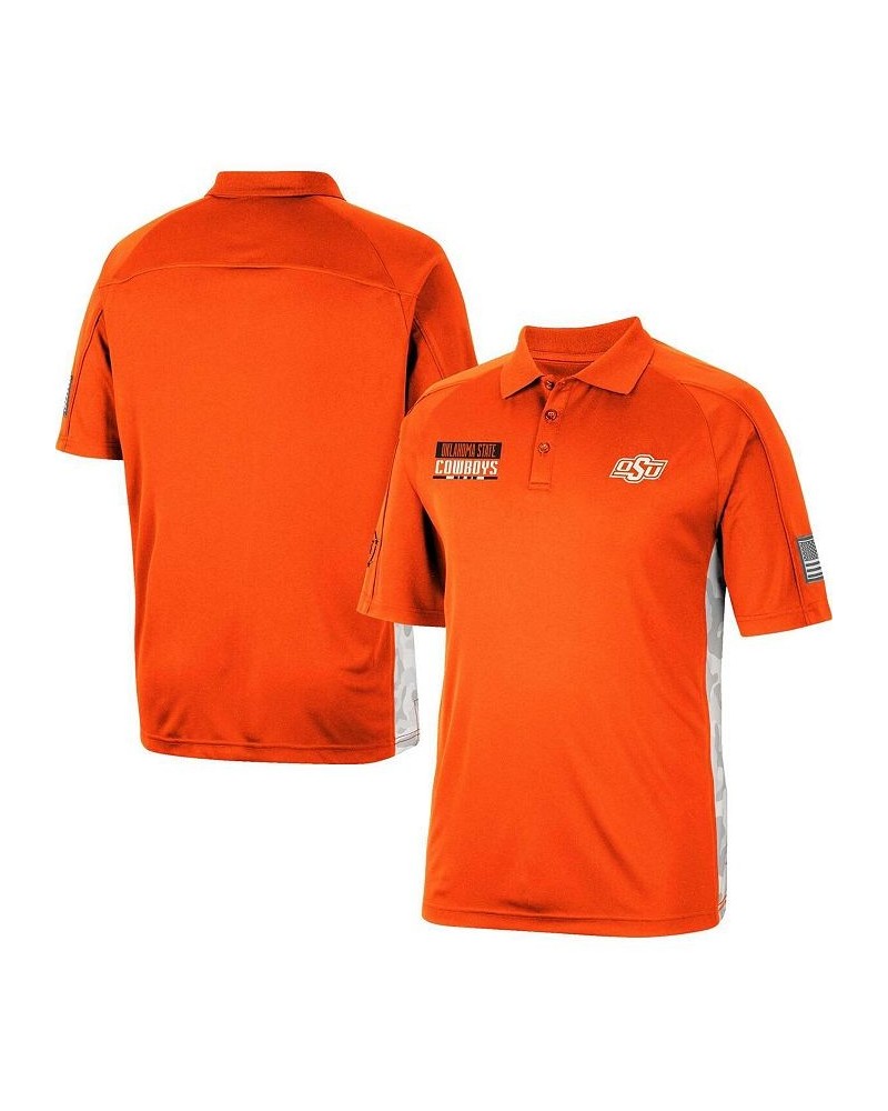 Men's Orange Oklahoma State Cowboys OHT Military-Inspired Appreciation Snow Camo Polo Shirt $28.80 Polo Shirts