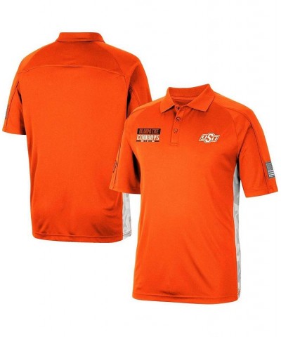 Men's Orange Oklahoma State Cowboys OHT Military-Inspired Appreciation Snow Camo Polo Shirt $28.80 Polo Shirts