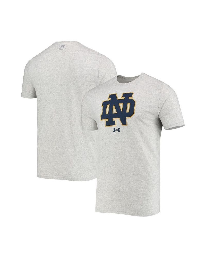 Men's Heathered Gray Notre Dame Fighting Irish School Logo Performance Cotton T-shirt $21.15 T-Shirts