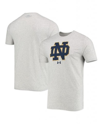 Men's Heathered Gray Notre Dame Fighting Irish School Logo Performance Cotton T-shirt $21.15 T-Shirts