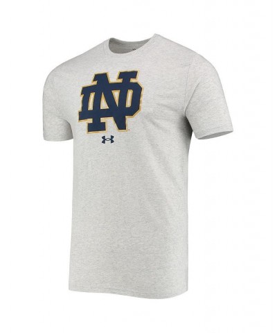 Men's Heathered Gray Notre Dame Fighting Irish School Logo Performance Cotton T-shirt $21.15 T-Shirts