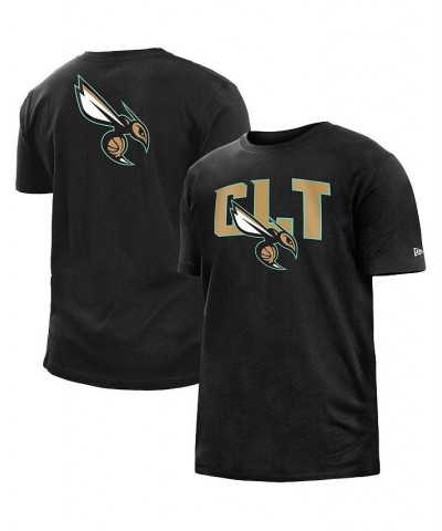 Men's Black Charlotte Hornets 2022/23 City Edition Brushed Jersey T-shirt $19.20 T-Shirts