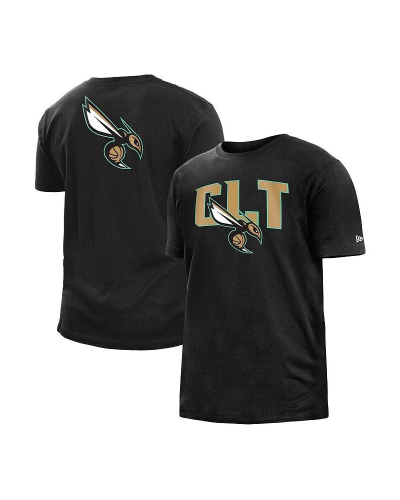 Men's Black Charlotte Hornets 2022/23 City Edition Brushed Jersey T-shirt $19.20 T-Shirts