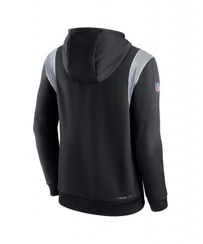 Men's Black Philadelphia Eagles Sideline Athletic Stack Performance Pullover Hoodie $45.60 Sweatshirt