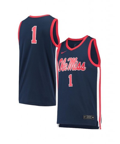 Men's 1 Navy Ole Miss Rebels Replica Basketball Jersey $37.80 Jersey