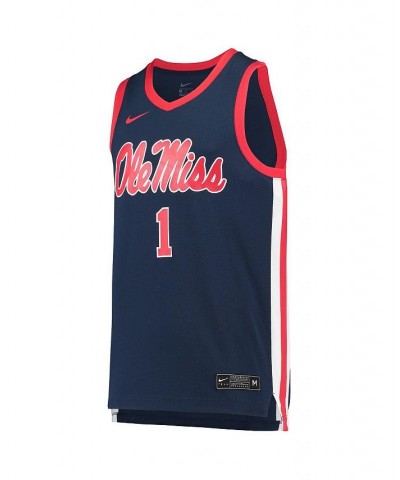 Men's 1 Navy Ole Miss Rebels Replica Basketball Jersey $37.80 Jersey