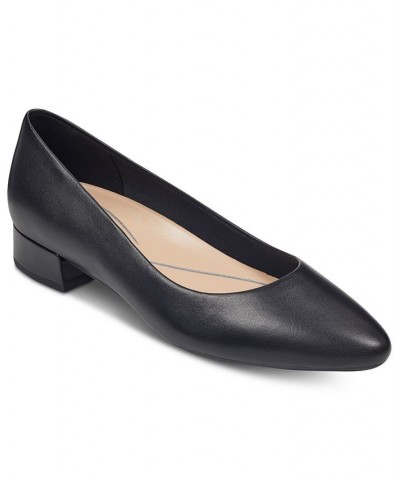 Women's Caldise Slip-on Low Heel Dress Pumps Black $43.56 Shoes