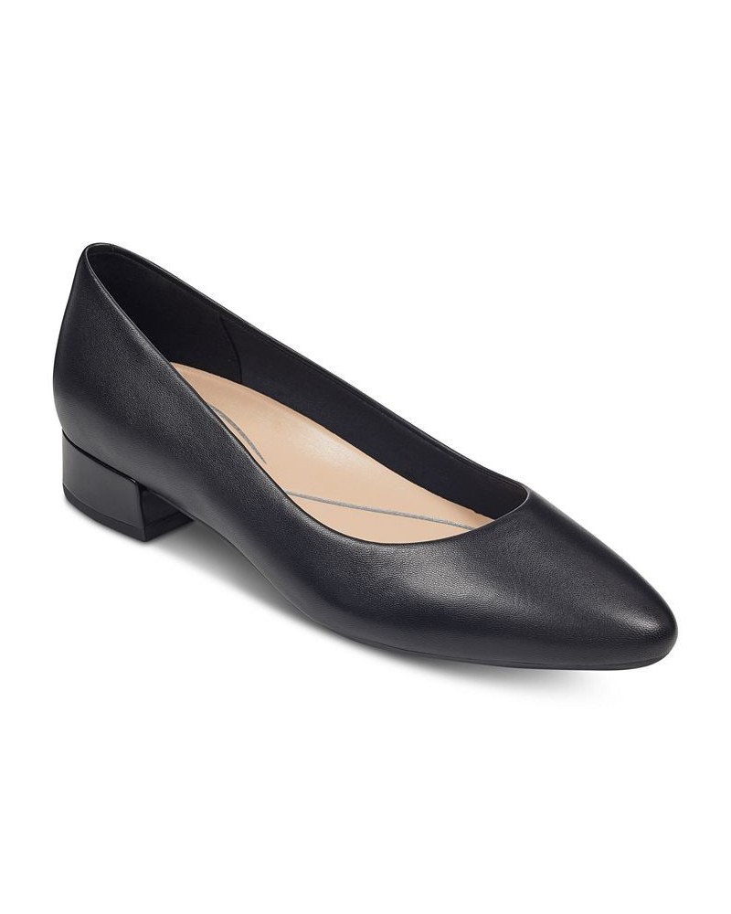 Women's Caldise Slip-on Low Heel Dress Pumps Black $43.56 Shoes