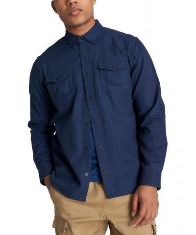 Men's Foundation Western Long Sleeve Shirt Blue $28.22 Shirts