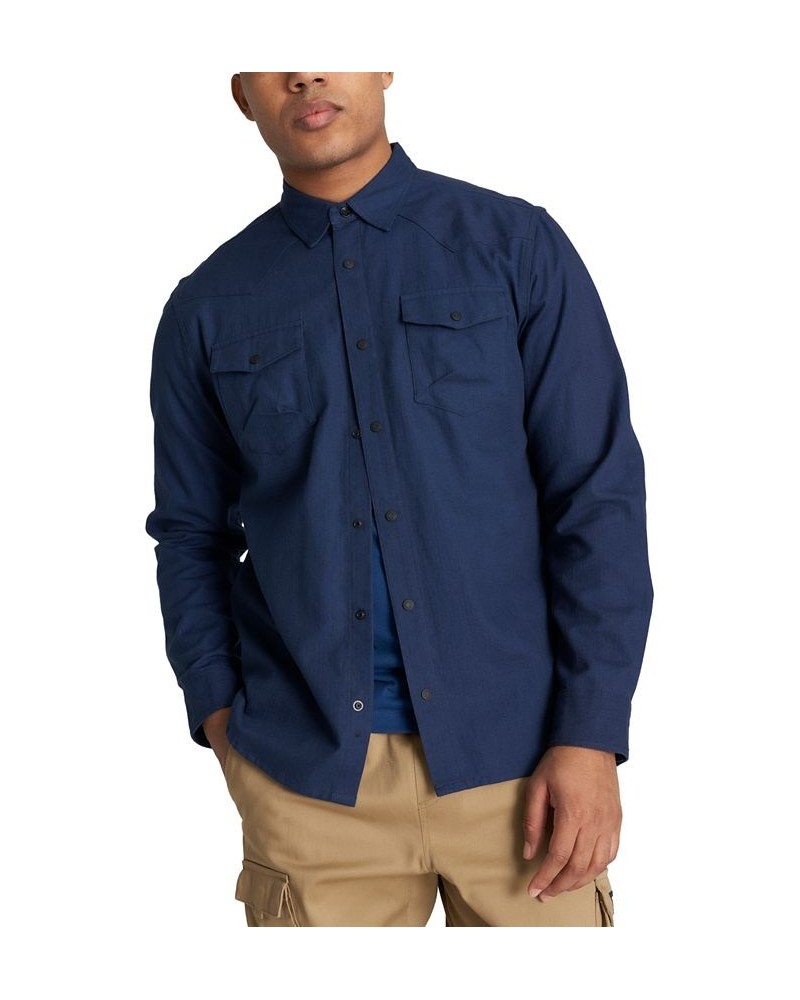 Men's Foundation Western Long Sleeve Shirt Blue $28.22 Shirts