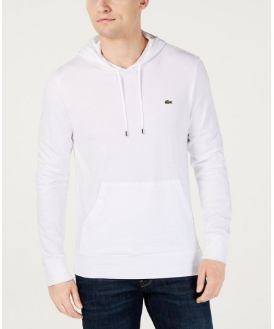 Hoodie Jersey Long Sleeve Tee Shirt with Kangaroo Pocket White $54.00 T-Shirts