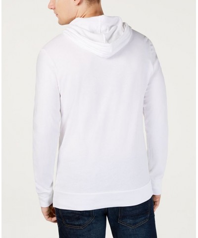 Hoodie Jersey Long Sleeve Tee Shirt with Kangaroo Pocket White $54.00 T-Shirts