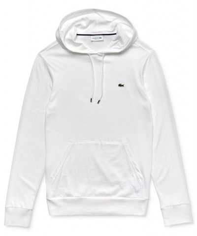 Hoodie Jersey Long Sleeve Tee Shirt with Kangaroo Pocket White $54.00 T-Shirts