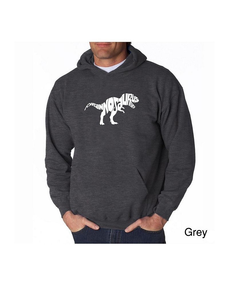 Men's Word Art Hooded Sweatshirt - Tyrannosaurus Rex Gray $27.60 Sweatshirt