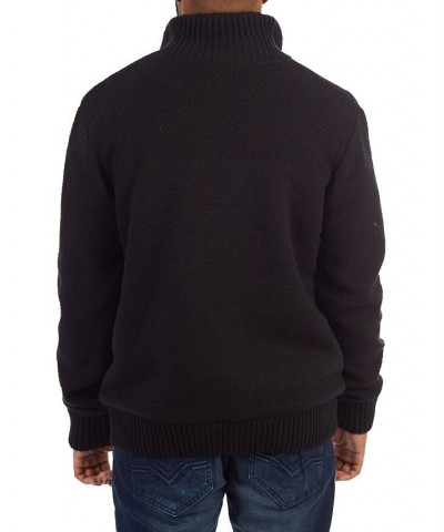 Men's Color Blocked Full-Zip High Neck Sweater Jacket Black $33.54 Sweatshirt