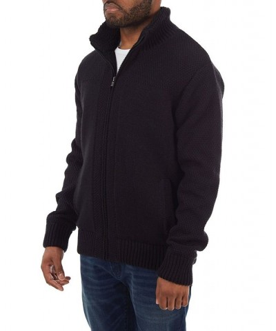 Men's Color Blocked Full-Zip High Neck Sweater Jacket Black $33.54 Sweatshirt