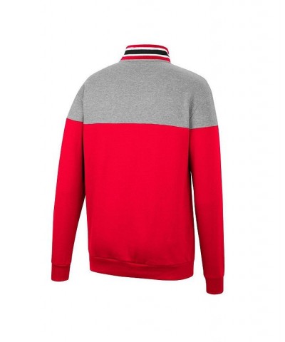 Men's Heathered Gray, Scarlet Nebraska Huskers Be the Ball Quarter-Zip Top $34.30 Sweatshirt