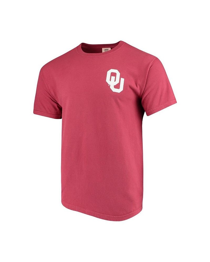 Men's Crimson Oklahoma Sooners Baseball Flag Comfort Colors T-shirt $17.64 T-Shirts