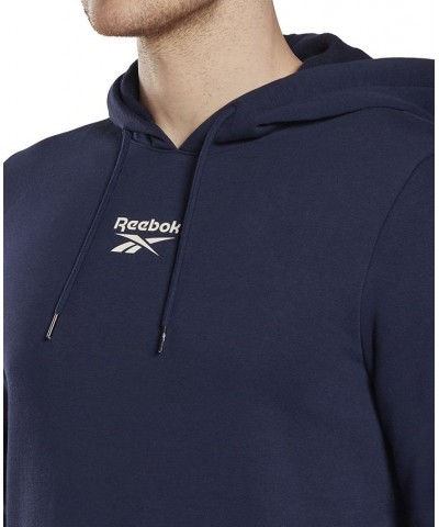 Men's Classic-Fit Fleece Identity Tape Pullover Hoodie Blue $25.30 Sweatshirt