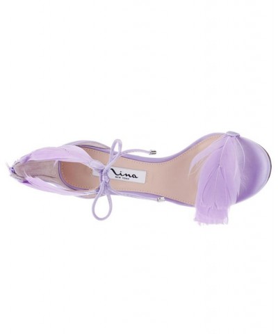 Women's Dianne Feather Detail Evening Pumps Purple $55.93 Shoes