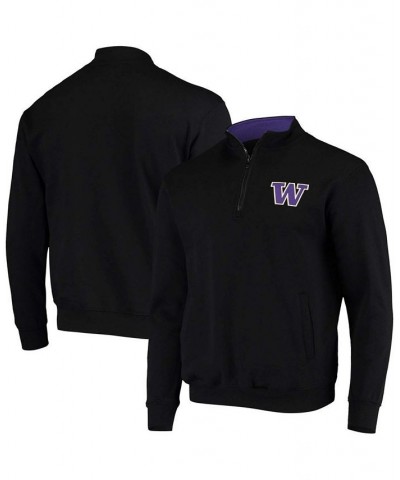 Men's Black Washington Huskies Tortugas Logo Quarter-Zip Jacket $29.40 Sweatshirt