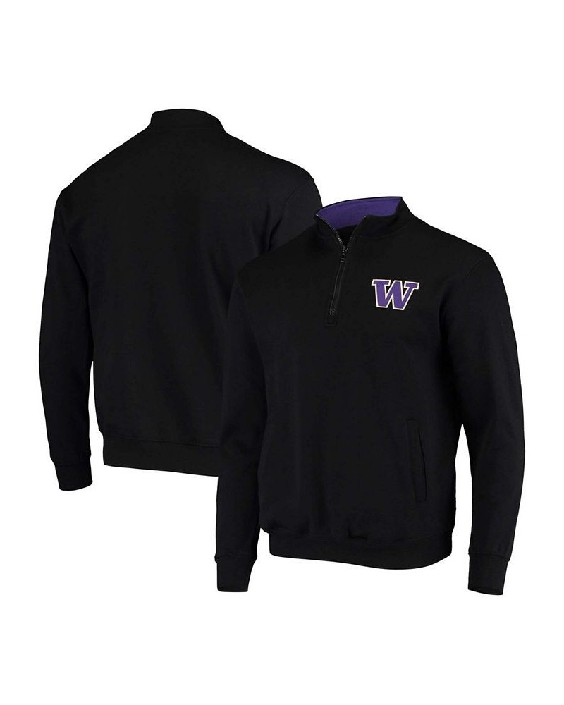 Men's Black Washington Huskies Tortugas Logo Quarter-Zip Jacket $29.40 Sweatshirt