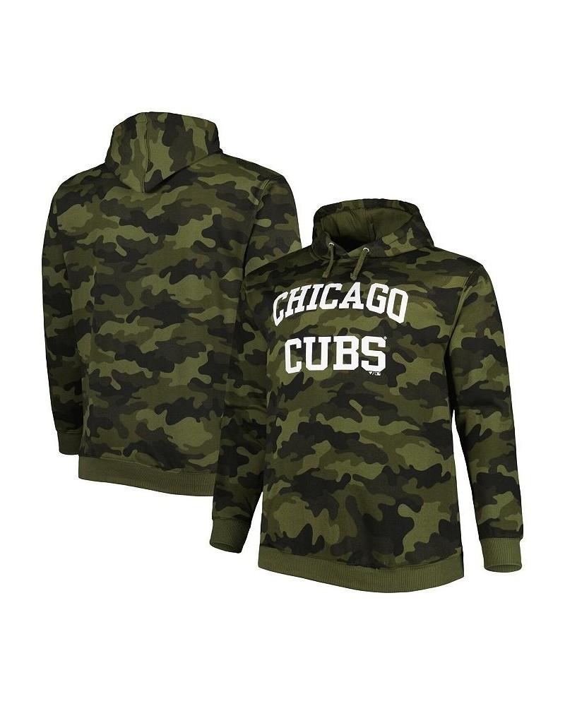 Men's Camo Chicago Cubs Allover Print Big and Tall Pullover Hoodie $45.89 Sweatshirt