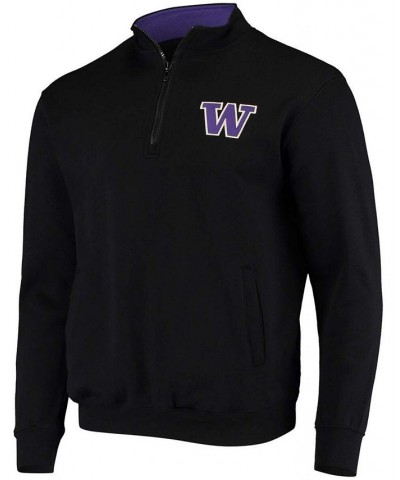 Men's Black Washington Huskies Tortugas Logo Quarter-Zip Jacket $29.40 Sweatshirt