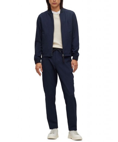 BOSS Men's Slim-Fit Trousers in Performance-Stretch Seersucker Blue $79.04 Pants