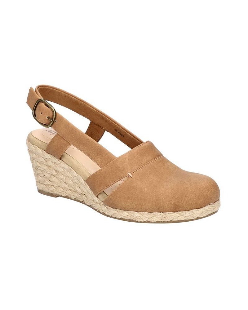 Women's Stargaze Espadrille Slingback Wedges Tan/Beige $34.50 Shoes