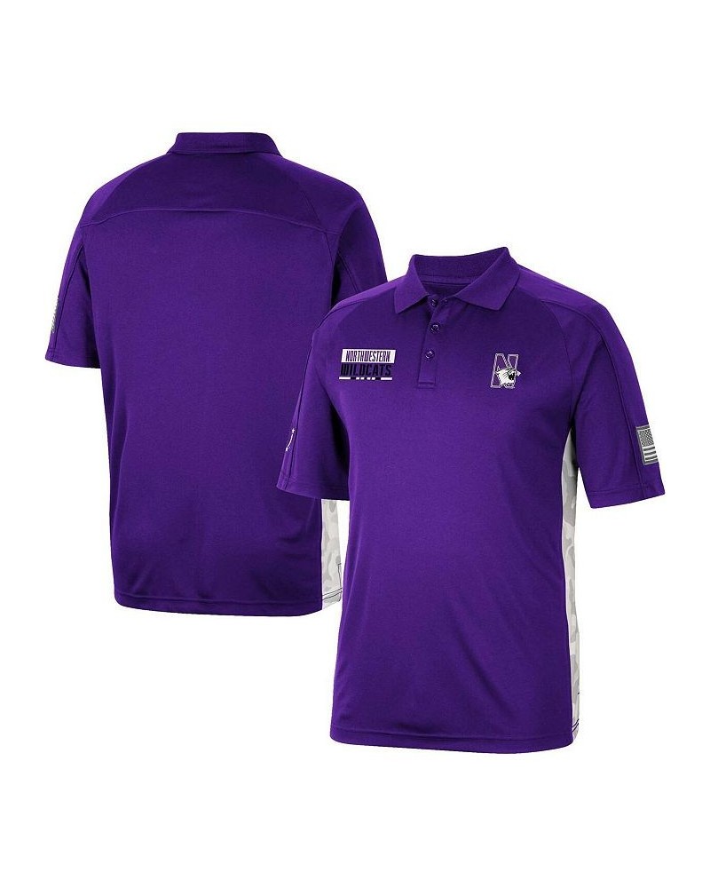 Men's Purple Northwestern Wildcats OHT Military-Inspired Appreciation Snow Camo Polo Shirt $25.80 Polo Shirts