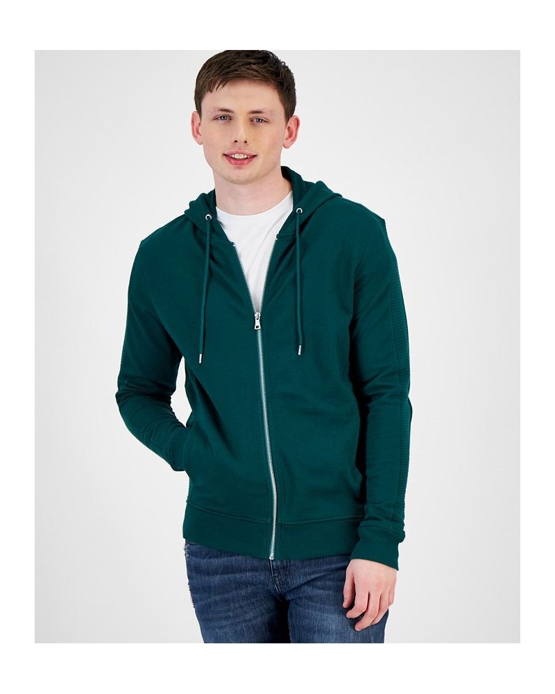 Men's INC Fortune Full Zip Hoodie Green $23.96 Sweatshirt