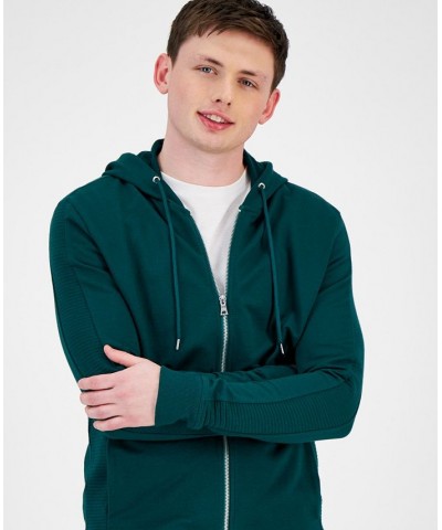 Men's INC Fortune Full Zip Hoodie Green $23.96 Sweatshirt