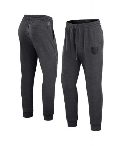 Men's Branded Heather Charcoal Los Angeles Kings Authentic Pro Road Jogger Sweatpants $38.68 Pants