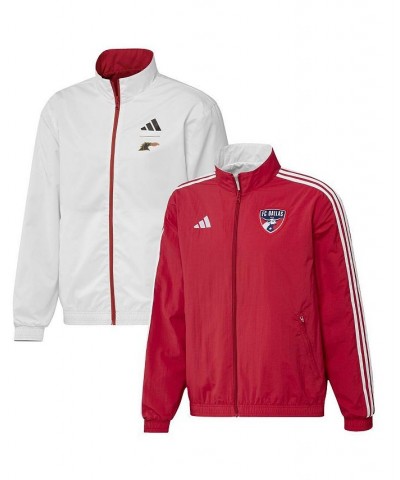 Men's Red and White FC Dallas 2023 On-Field Anthem Full-Zip Reversible Team Jacket $44.40 Jackets