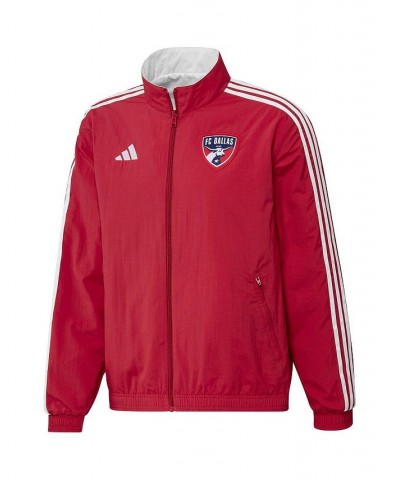 Men's Red and White FC Dallas 2023 On-Field Anthem Full-Zip Reversible Team Jacket $44.40 Jackets