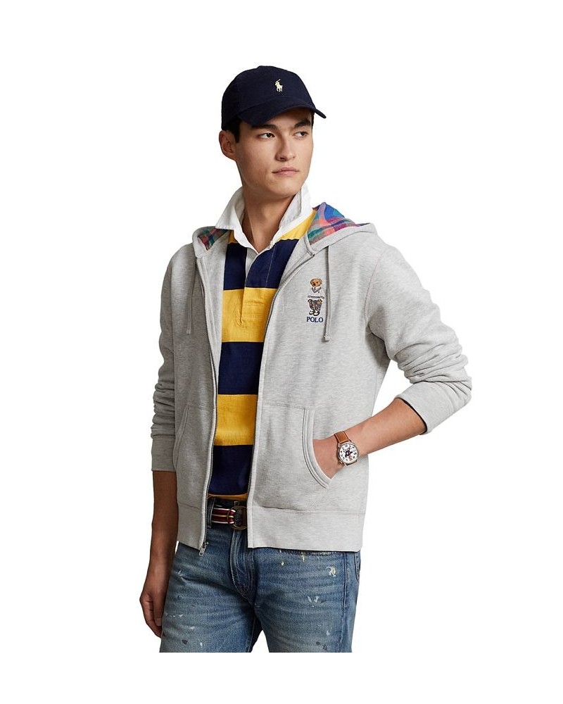 Men's Polo Bear Fleece Full-Zip Hoodie Gray $95.20 Sweatshirt