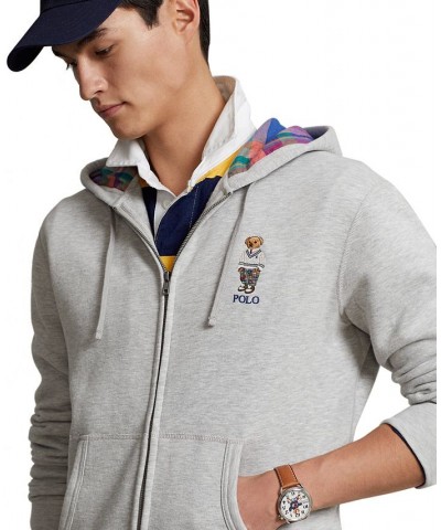 Men's Polo Bear Fleece Full-Zip Hoodie Gray $95.20 Sweatshirt