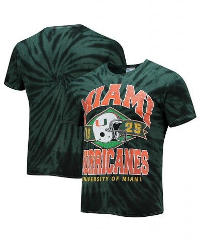 Men's Green Miami Hurricanes Brickhouse Vintage-Like Tubular Tie-Dye T-shirt $19.75 T-Shirts