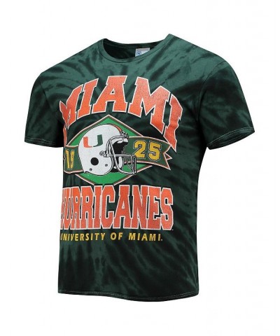 Men's Green Miami Hurricanes Brickhouse Vintage-Like Tubular Tie-Dye T-shirt $19.75 T-Shirts