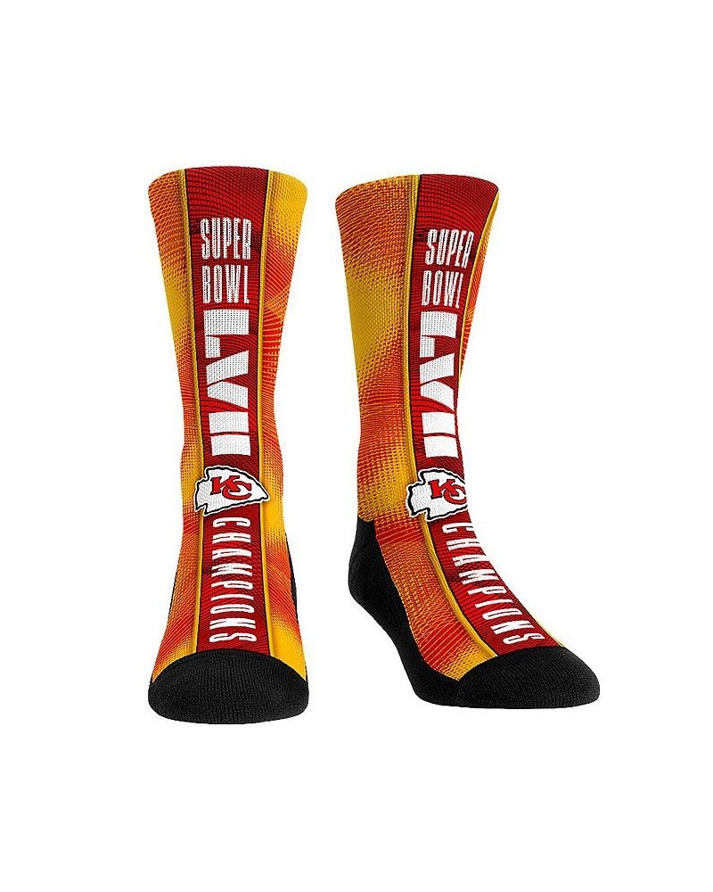 Men's and Women's Socks Kansas City Chiefs Super Bowl LVII Champions Striation Stripe Crew Socks $16.79 Socks