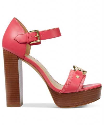 Women's Rory Ankle-Strap Platform Dress Sandals Pink $84.00 Shoes