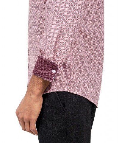 Men's Classic-Fit Non-Iron Dot-Print Performance Dress Shirt Red $13.92 Dress Shirts